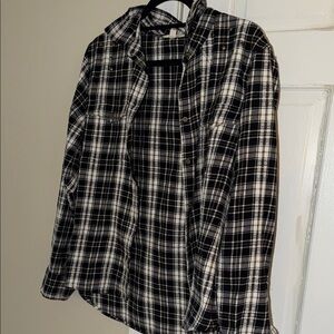 Lucky Brand Black and White Plaid Shirt
